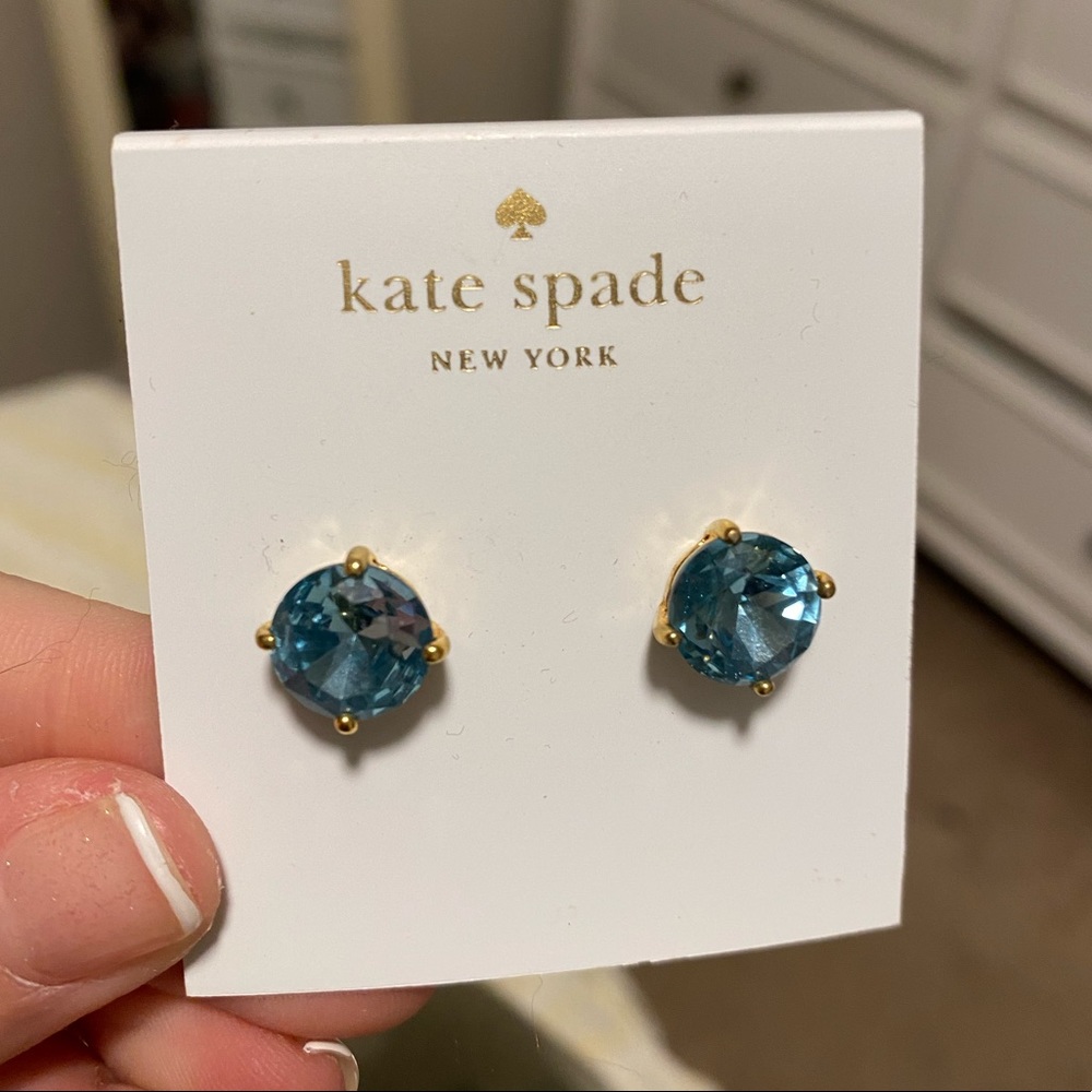 kate spade grace blue earrings never worn!!